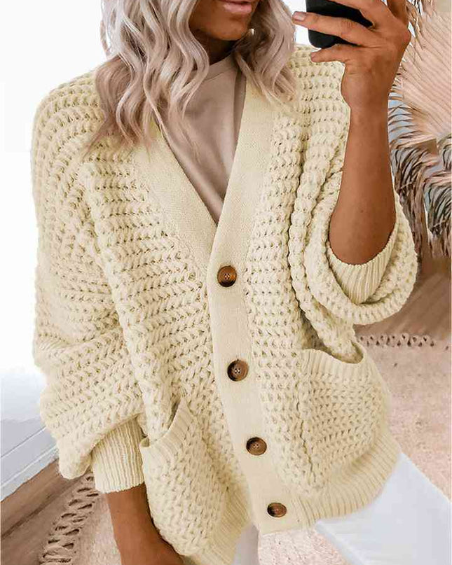 V-Neck Long Sleeve Cardigan