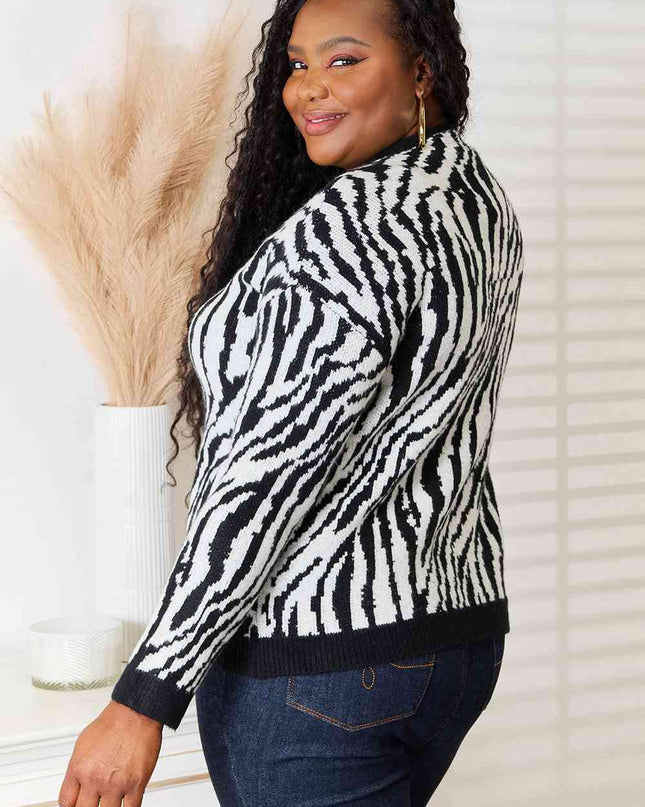 Heimish Full Size Zebra Print Sweater