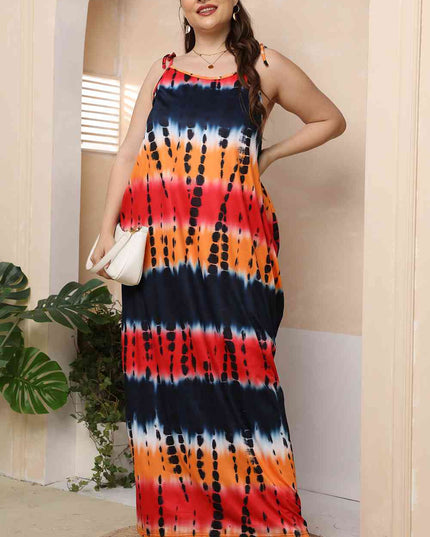 Plus Size Tie-Shoulder Maxi Dress