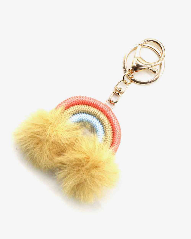Assorted 4-Pack Rainbow Pom Pom Keychain