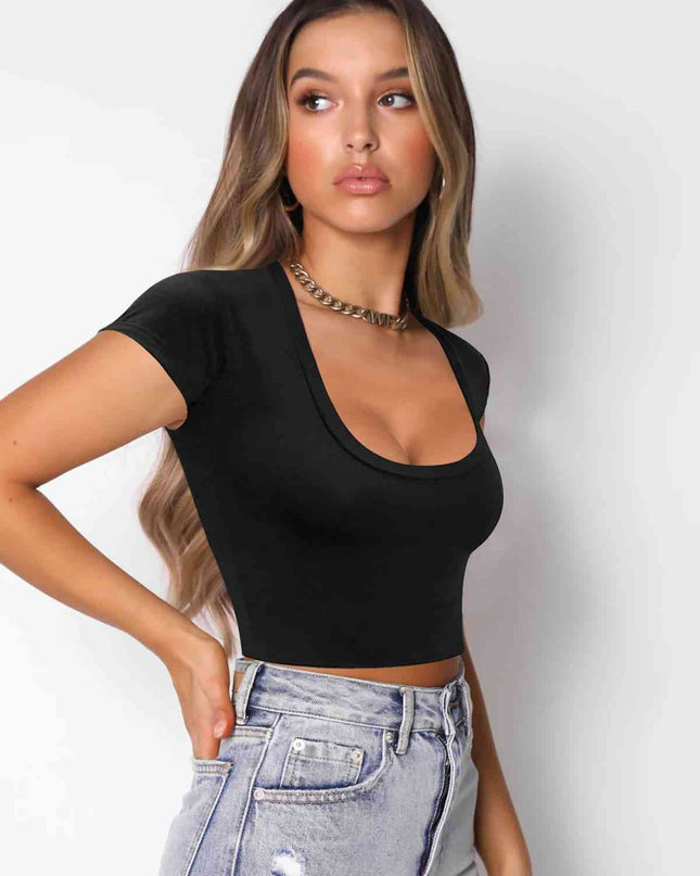 Square Neck Cropped T-Shirt