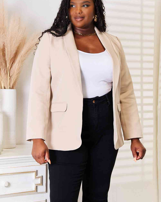 Double Take Shawl Collar Long Sleeve Blazer