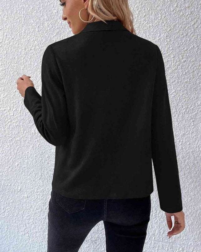 Collared Neck Long Sleeve Jacket