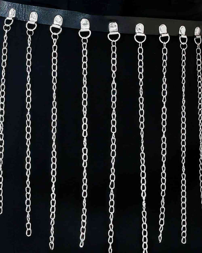 Fringed Chain PU Leather Belt