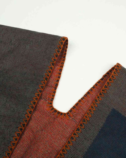 Color Block Open Front Poncho
