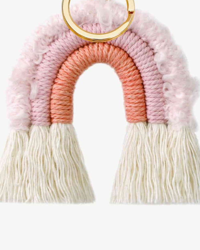 Fringe Trim Rainbow Key Chain