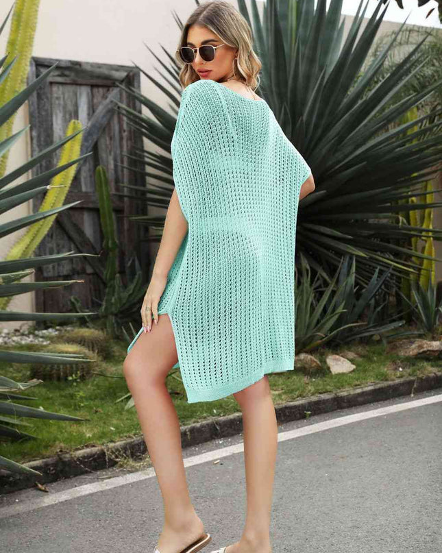 Openwork Side Slit Cover-Up Dress