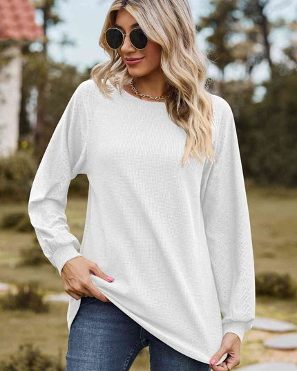Round Neck Raglan Sleeve Sweatshirt