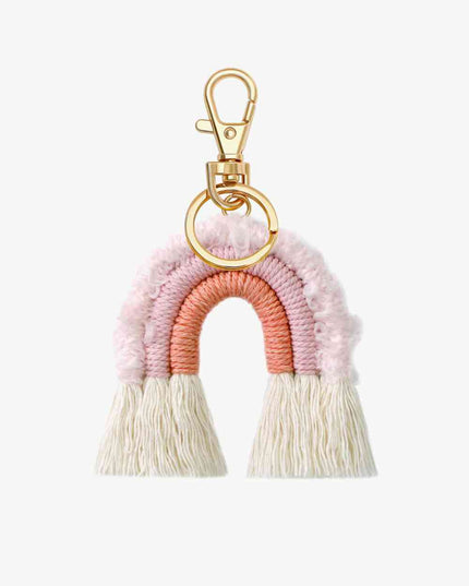 Fringe Trim Rainbow Key Chain