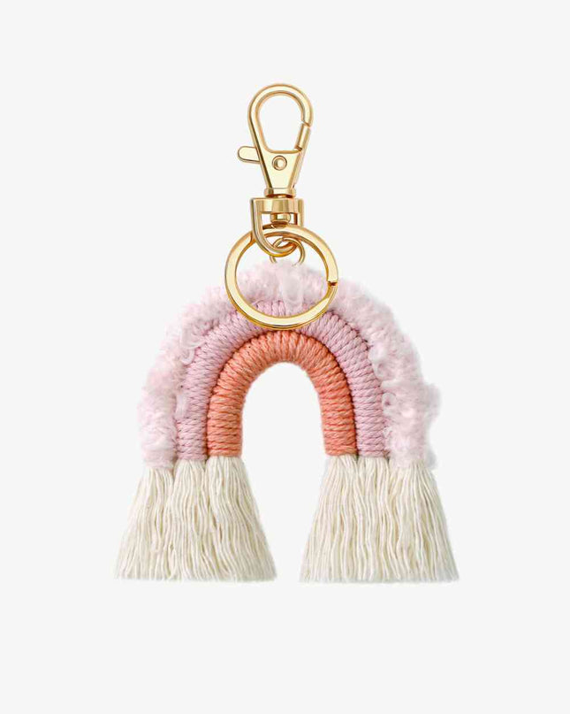 Fringe Trim Rainbow Key Chain