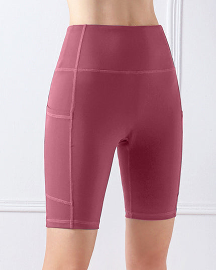 Pocketed High Waist Active Shorts