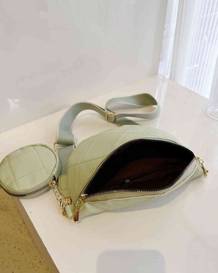 PU Leather Sling Bag with Small Purse