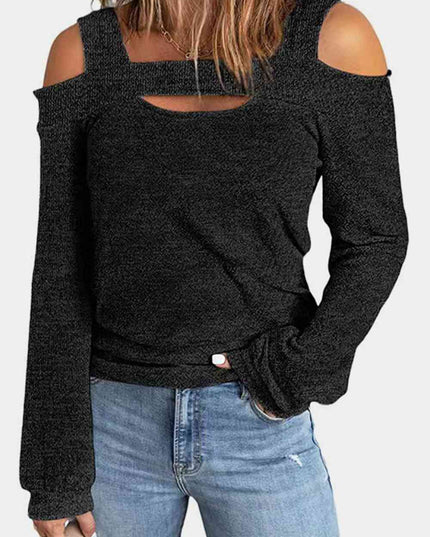 Full Size Cutout Cold Shoulder Blouse
