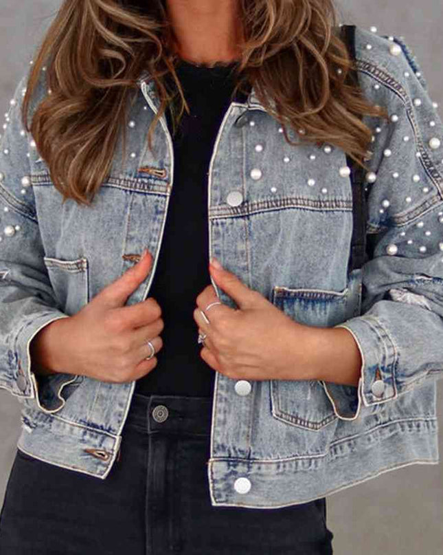 Bead Detail Denim Jacket