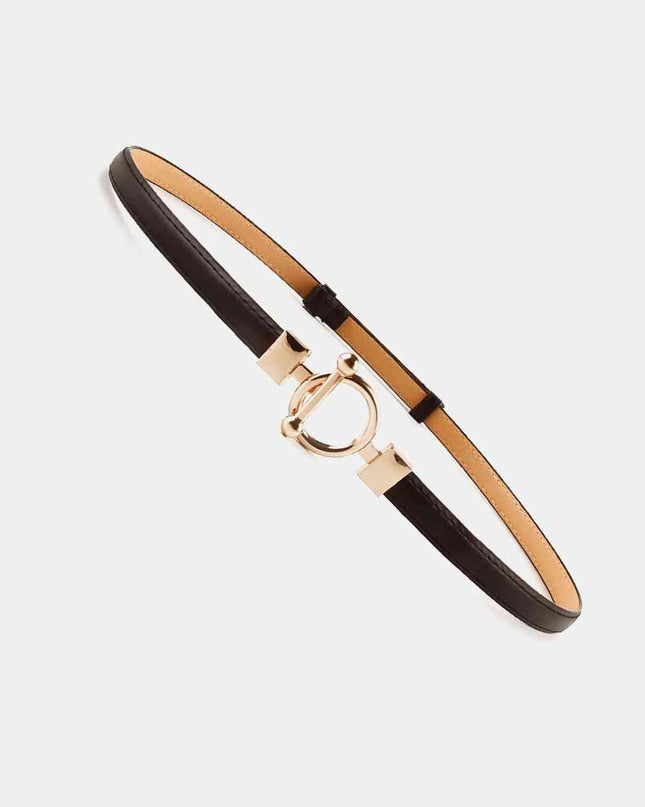 Toggle Buckle Skinny PU Belt