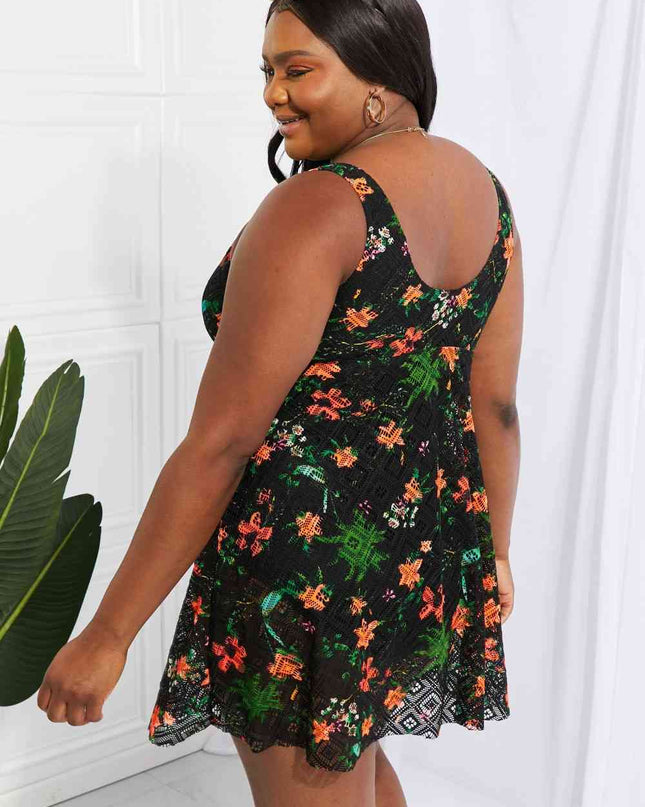 Full Size Twist Front Sleeveless Swim Dress