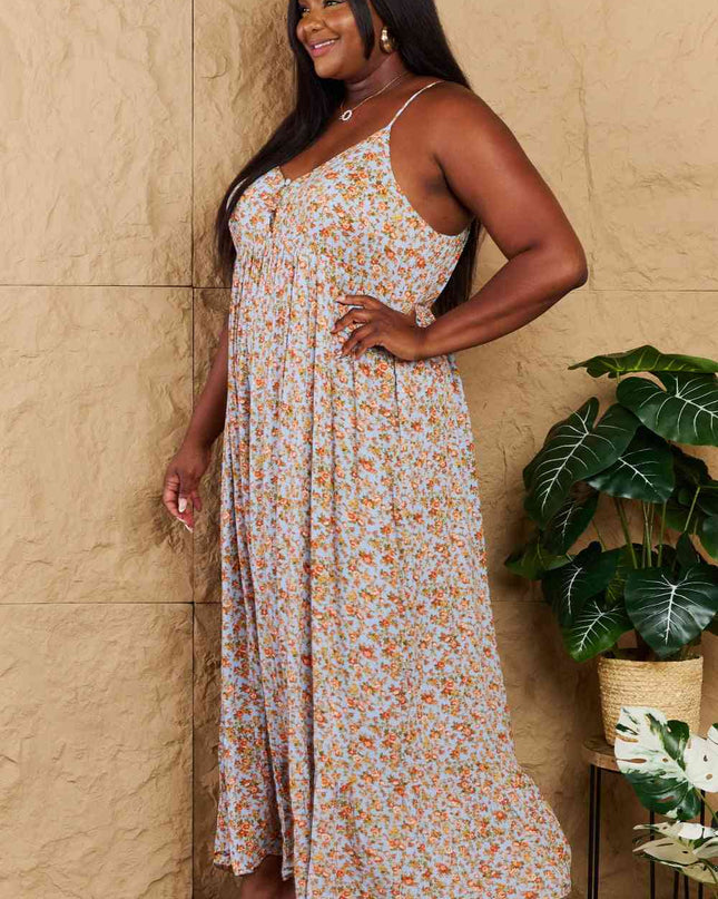 HEYSON Take Your Chances Full Size Floral Halter Neck Maxi Dress