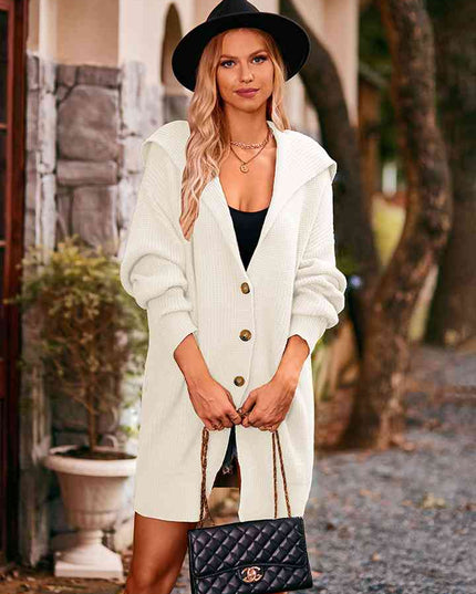 Dropped Shoulder Long Sleeve Cardigan