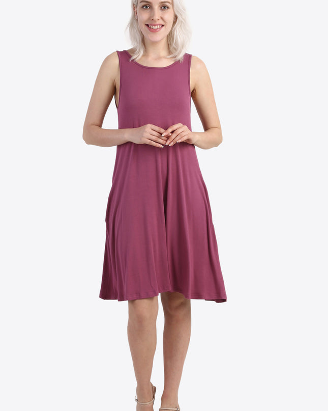 Cutout Scoop Neck Sleeveless Dress with Pockets