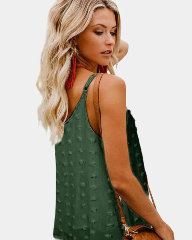 Swiss Dot V-Neck Buttoned Cami
