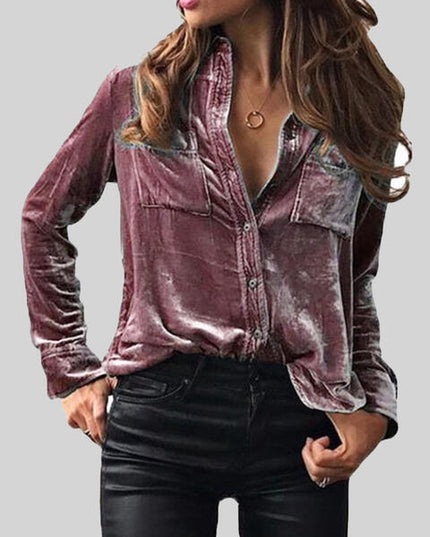 Button Up Collared Shirt with Breast Pockets