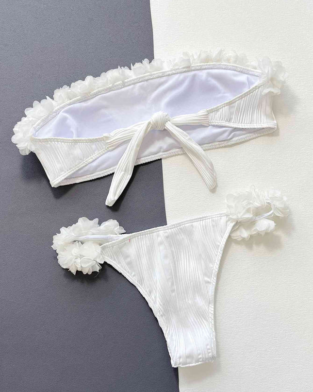 Applique Tie Back Two-Piece Bikini Set