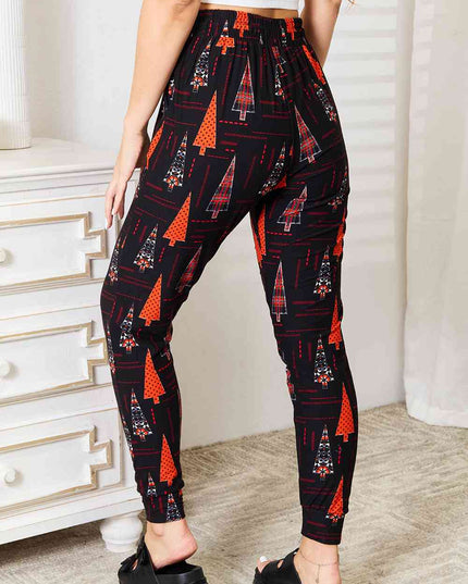 Leggings Depot Full Size Holiday Tree Print Joggers