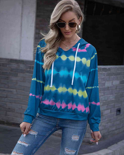 Tie Dye Raglan Sleeve Hoodie