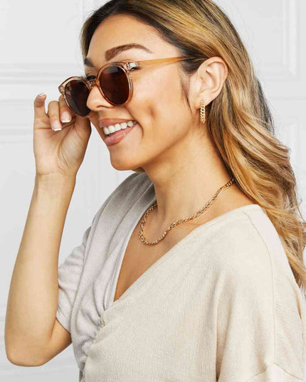Round Full Rim Polycarbonate Frame Sunglasses