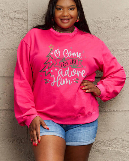 Simply Love Full Size Letter Graphic Long Sleeve Sweatshirt