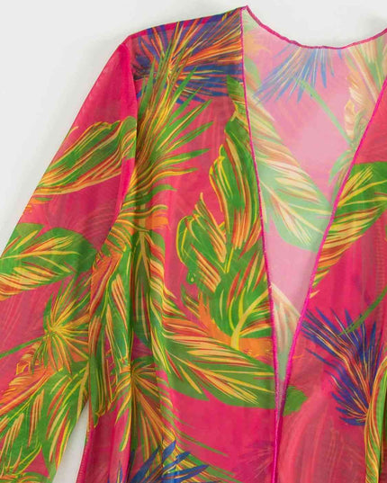 Botanical Print Tube Top, Swim Bottoms, and Cover Up Set