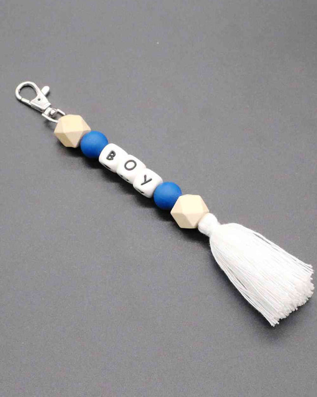 Assorted 2-Pack Mama Beaded Tassel Keychain