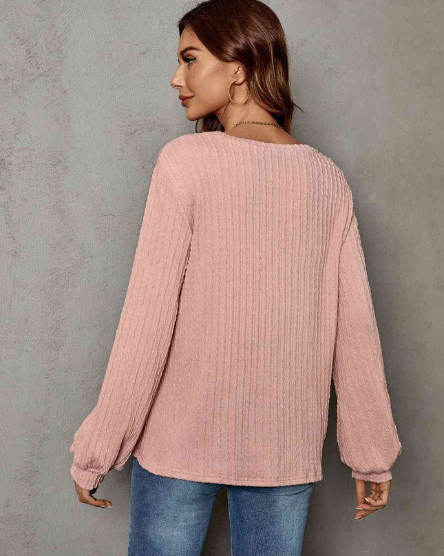 Frill Trim Long Sleeve Blouse