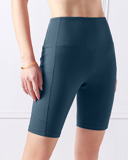 Pocketed High Waist Active Shorts