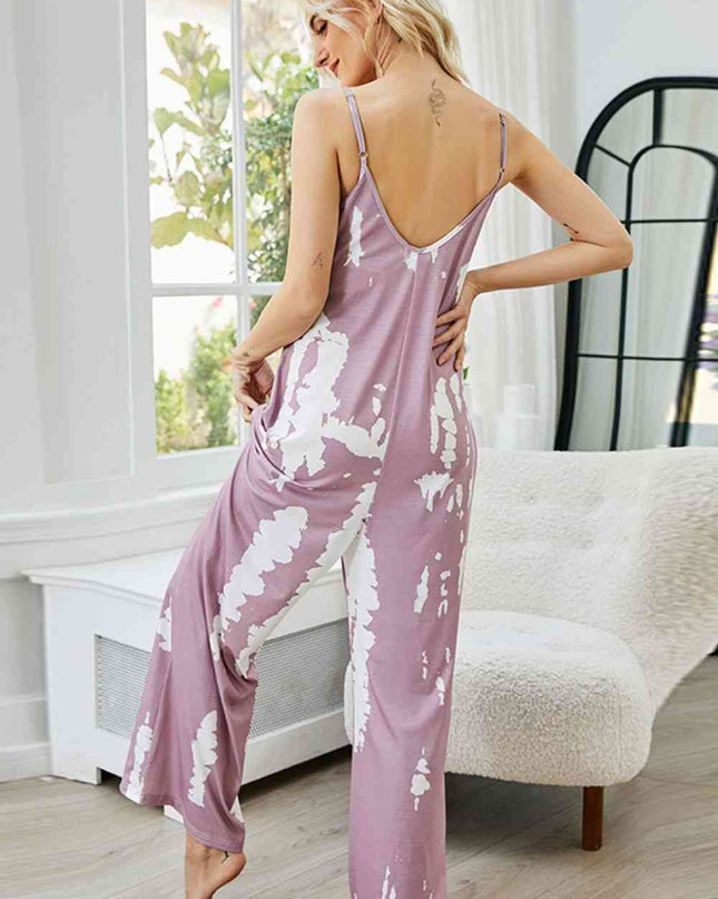 Tie-Dye Spaghetti Strap Jumpsuit with Pockets