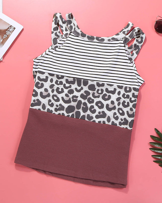 Color Block Shoulder Detail Tank