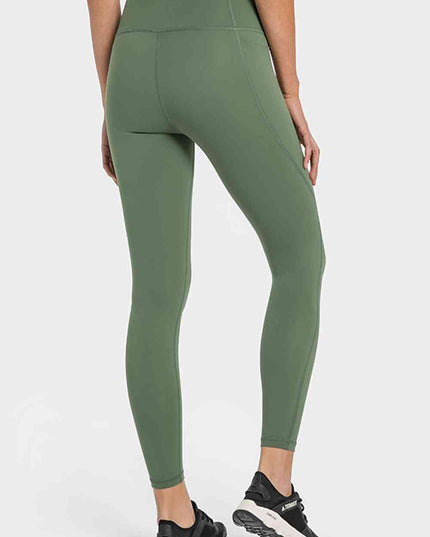 High Waist Ankle-Length Yoga Leggings with Pockets