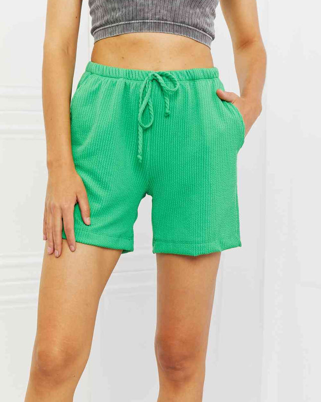 Blumin Apparel Too Good Full Size Ribbed Shorts in Green
