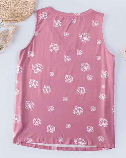 Plus Size Printed V-Neck Tank
