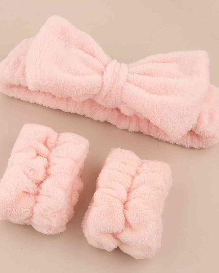 Face Wash Wristband and Bow Headband