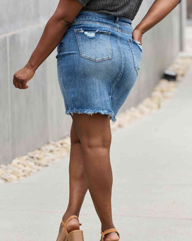 RISEN Amelia Full Size Denim Mini Skirt