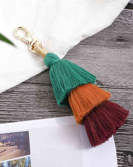 Layered Tassel Keychain