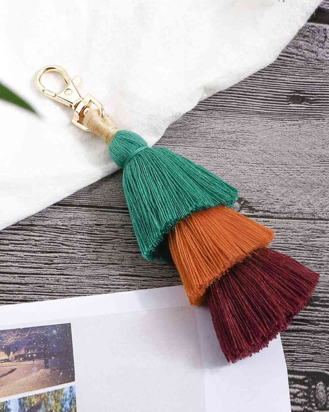 Layered Tassel Keychain