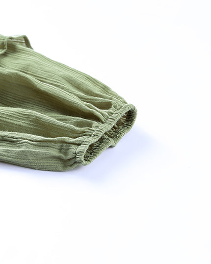 Ruffled Notched Neck Balloon Sleeve Blouse