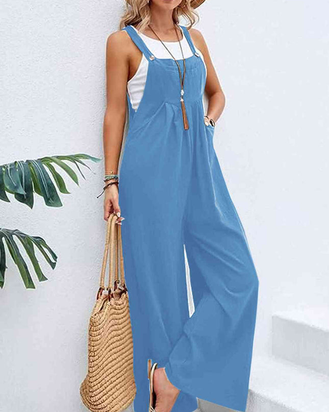 Full Size Wide Leg Overalls with Pockets