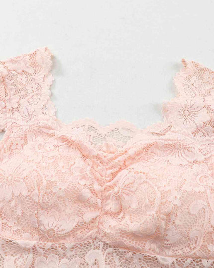 Ruched Sweetheart Neck Lace Bodysuit