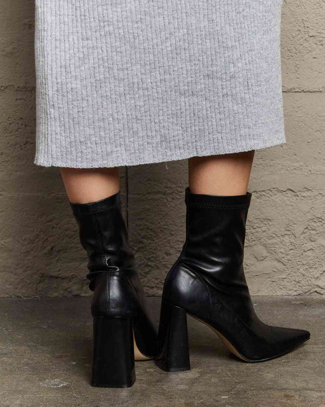 Weeboo Stacy Block Heel Sock Boots