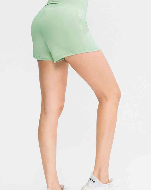 Wide Waistband Sports Shorts with Pockets