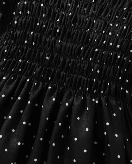 Printed Square Neck Smocked Dress