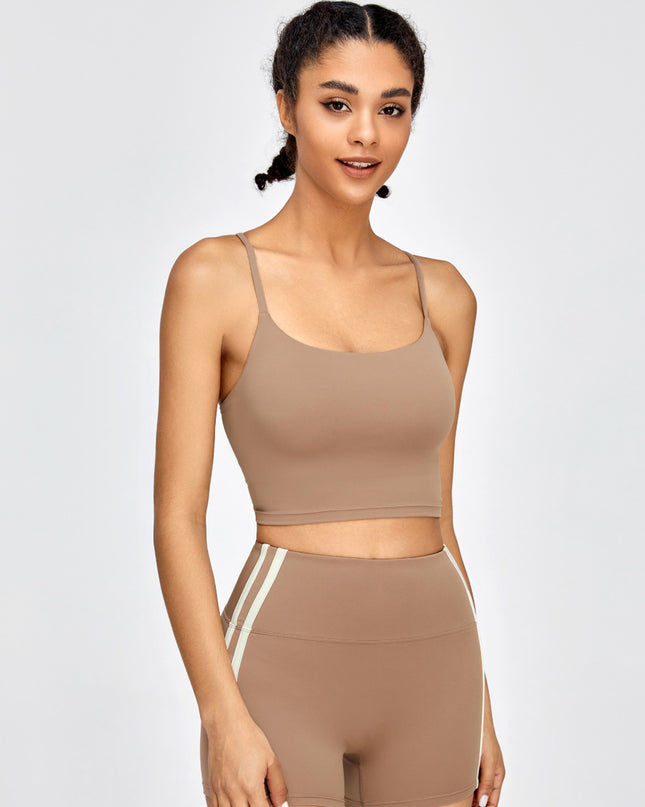 Crisscross Spaghetti Strap Active Bra